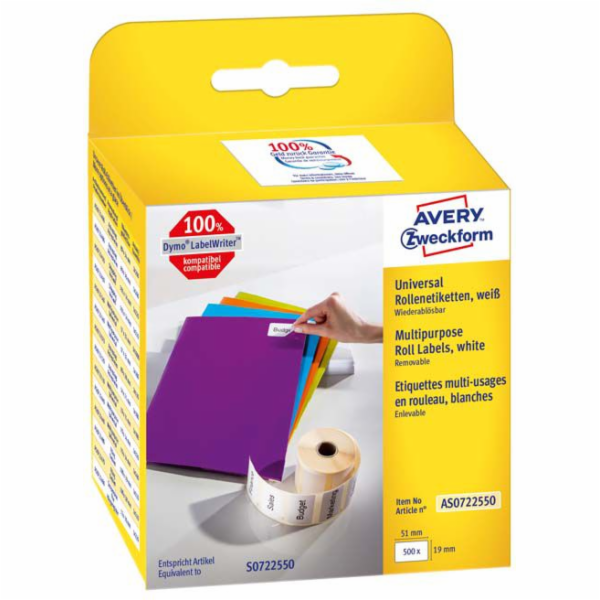 Avery Zweckform ZF UNIVERSAL ROLL LABEL 19X51 500 ETY - A...