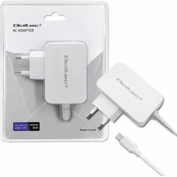 Napájení notebooku Qoltec 65W AC adaptér | 5-20,3V | 2-3,...
