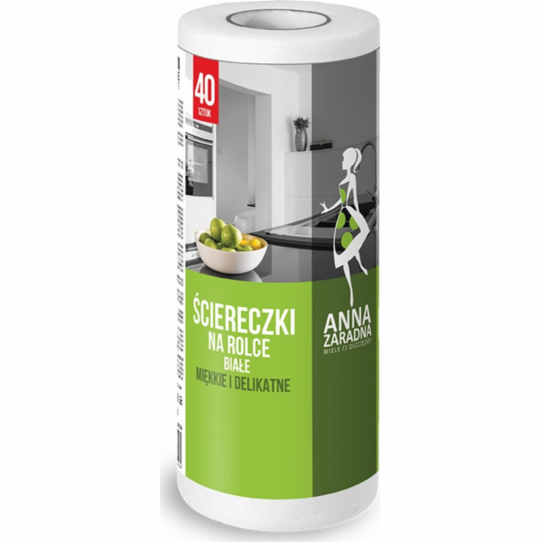 Anna Zaradna ANNA ZARADNA hadříky na roli, 40 ks, bílá, bílá