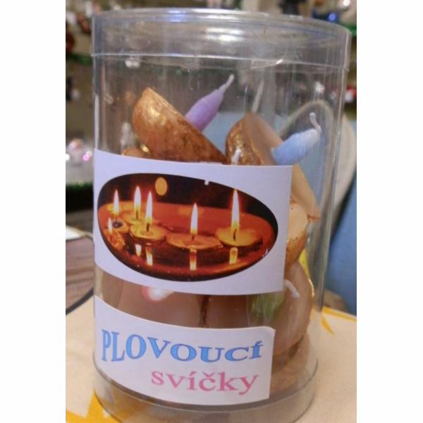 Svíčka plovoucí 15 ks ořech malý