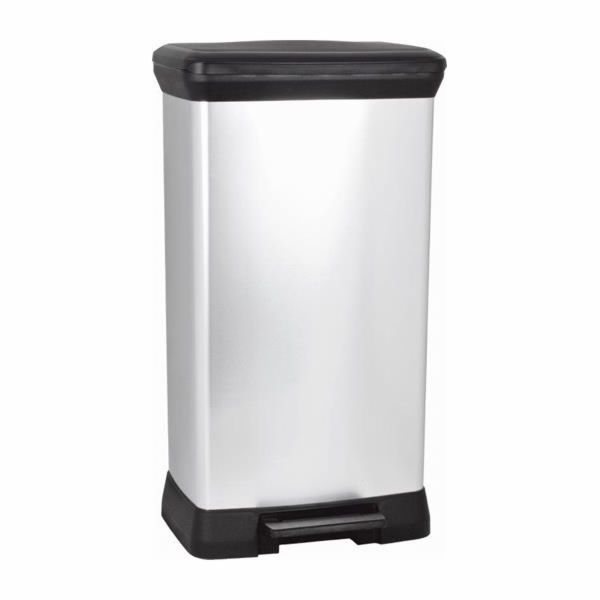 Odpadkový koš Curver Deco Bin 50 l stříbrný