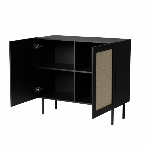 JUTA 2D komoda 100x39,5x90 černá + linol calabria