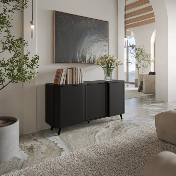 Cama Komoda VOLARE 151 x 39 x 75 cm černá