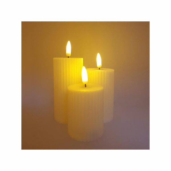 Svíčka dekorační LED bateriová sada 3 ks žlutá (3xLR44)