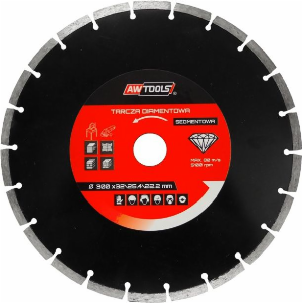 Diamantový kotouč AWTools 350x32-25,4-22,2 segmentů (AW45...