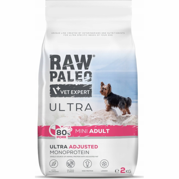 VETEXPERT Raw Paleo Ultra Pork Mini Adult Mono - suché kr...
