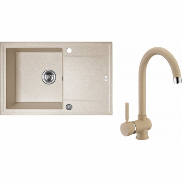 Laveo SBEA411T dřez MEGALO GRANITE SINK BEIGE 50X78CM 1 C...