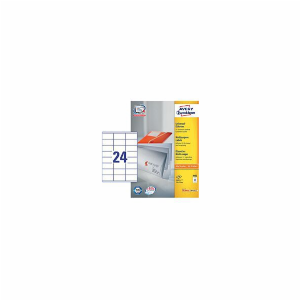 Univerzální štítky Avery Zweckform, bílé 70x35mm 100 list...