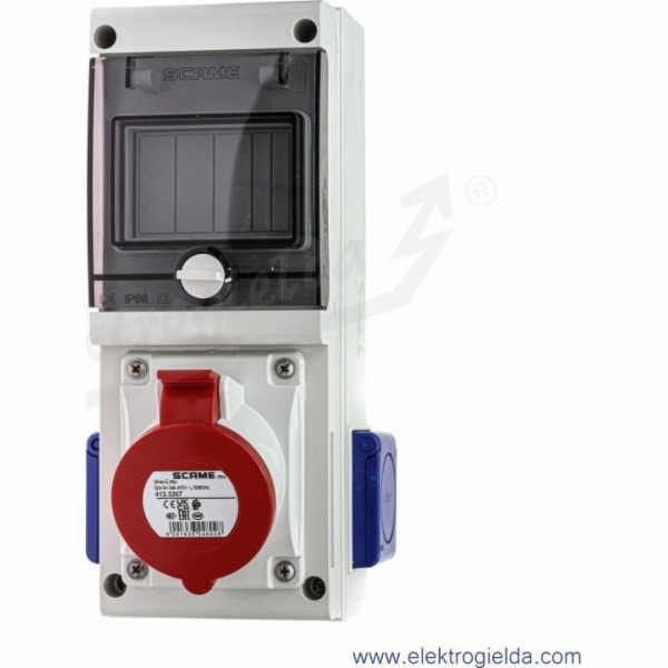 SCAME Vybavený rozváděč 1X32A/380V 3P+N+E 2X230V 4 MOD632...
