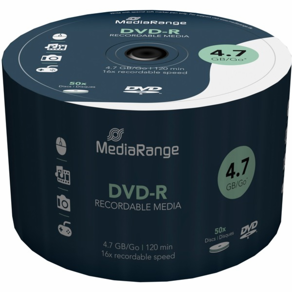 DVD-R MediaRange 4,7GB  16x SPINDL (50pack)