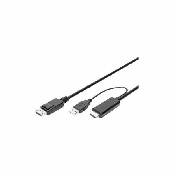AV adaptér Digitus 2M KABEL ADAPTÉRU HDMI TO DP 2M KABEL ...