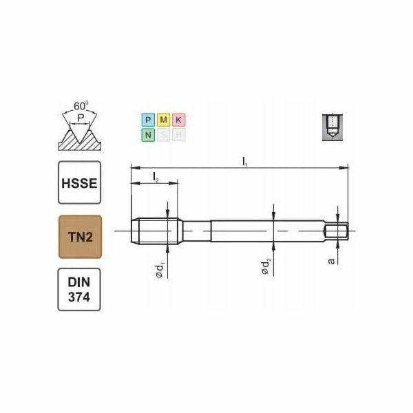 Fanar THREAD M20x1.5 DIN-374C R40 (6H) HSSE TIN 800X