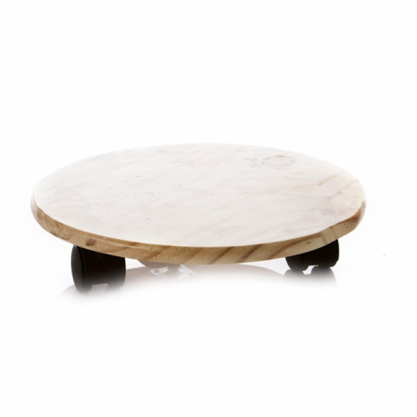Dřevěný podnos s kolečky Garden Center, O30 cm