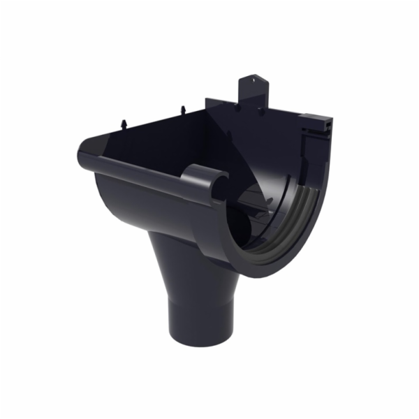 Levý sklon PVC125 G125, barva grafit