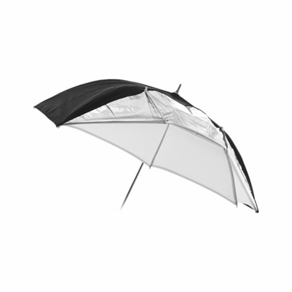Deštník 2v1 Bílý - Difuzér + Reflexní - Stříbrný / 110 Cm