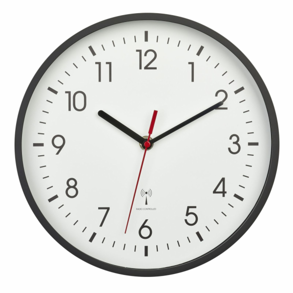 TFA 60.3550.01 - Nástěnné hodiny řízené DCF signálem - černé