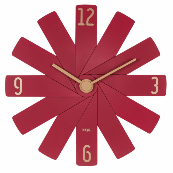TFA Clock in the box red Wall Clock