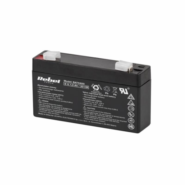 Baterie olověná  6V 1.3Ah REBEL BAT0400