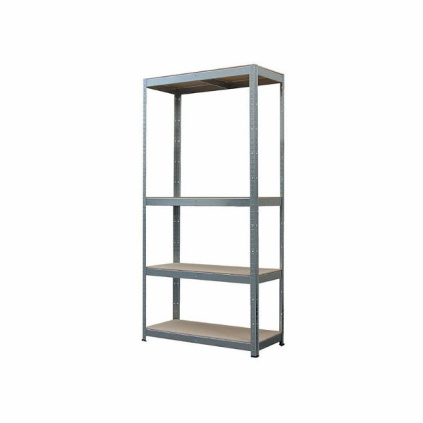 Regál kovový 1500x750x300 mm montovaný 4 police, max. 150 kg