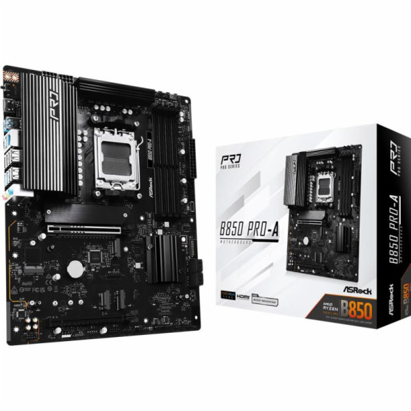 ASRock MB Sc AM5 B850 Pro-A, AMD B850, 4xDDR5, 1xUSB-C, H...
