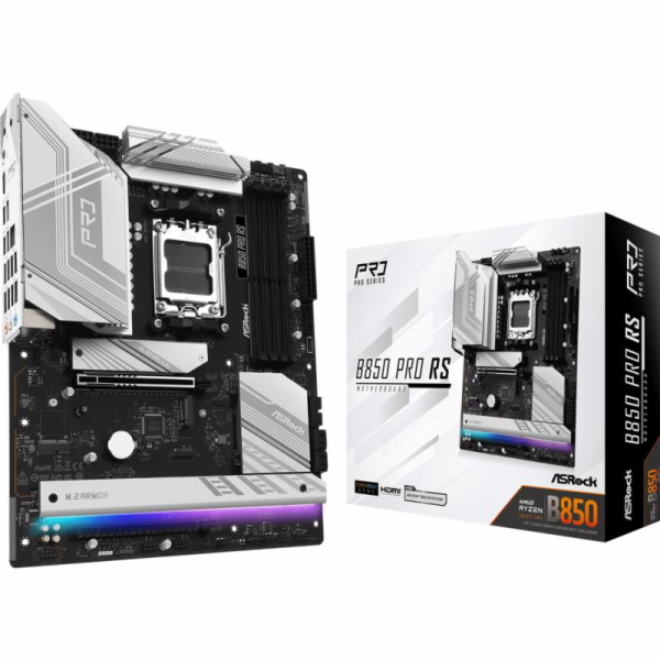 ASRock MB Sc AM5 B850 Pro RS, AMD B850, 4xDDR5, 1xUSB-C, ...
