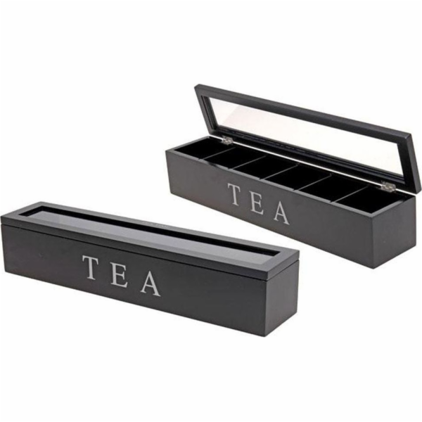 Krabička na čaj dřevěná 6 přihrádek TEA KO-C37800110