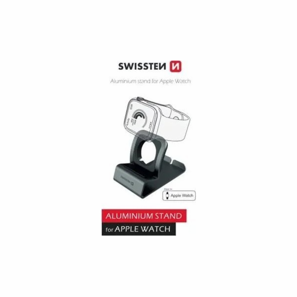 Swissten hliníkový stojánek pro apple watch šedý