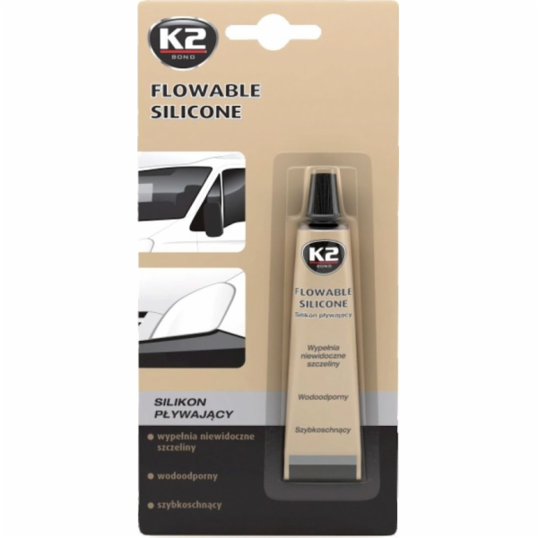 Silikonové těsnění autoskel a reflektorů K2 FLOWABLE SILI...
