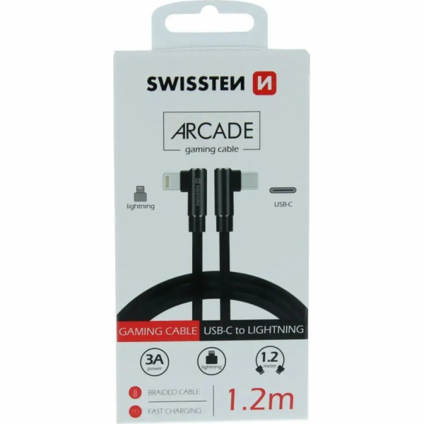 Swissten textilní datový kabel arcade usb-c / lightning 1...