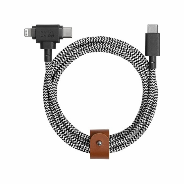 Native Union Belt Cable Duo USB-C to C/Lightning Zebra 1,5m