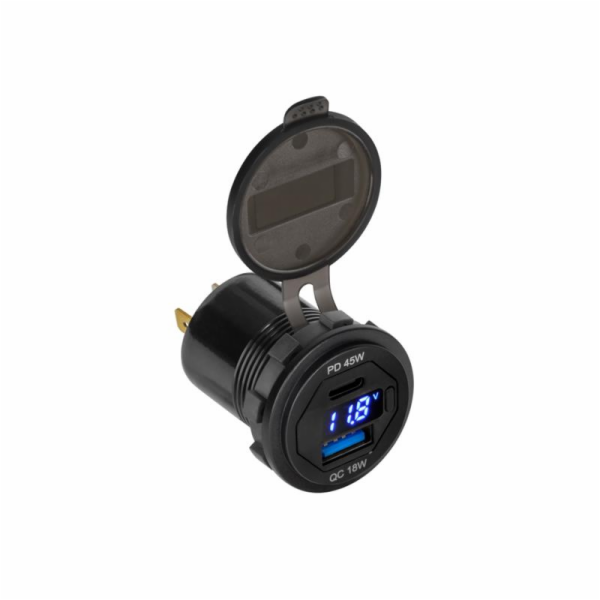 Nabíječka USB PEIYING PY-CHR0007 s QC a měřičem napětí