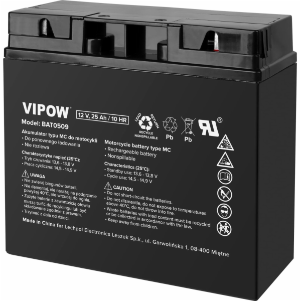 Baterie motocyklová 12V 25Ah VIPOW