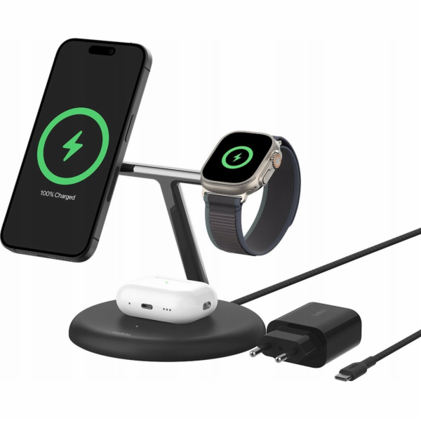 BELKIN BOOST CHARGE PRO MAGSAFE 3IN1 QI2 15W BLACK