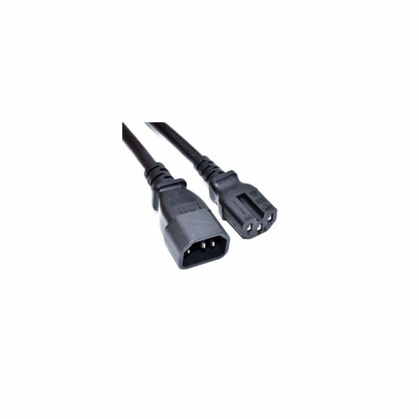 Akyga Kabel napájecí 250V/10A, CU IEC C14 / C15, měď, čer...