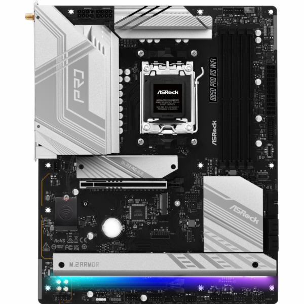 ASRock MB Sc AM5 B850 Pro RS WiFi, AMD B850, 4xDDR5, 1xUS...