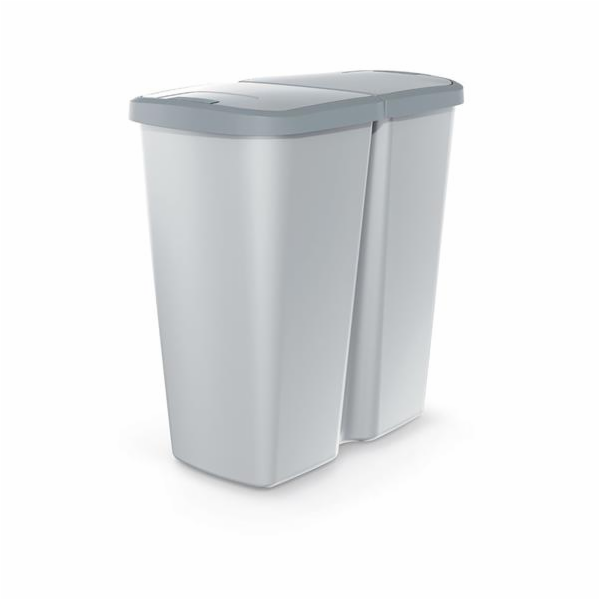 Odpadkový koš Prosperplast COMPACTA Q DUO, 45 l popelavá ...
