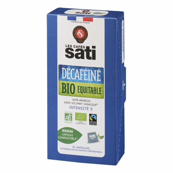 Sati Decaffein Bio x10 caps (Nespresso)