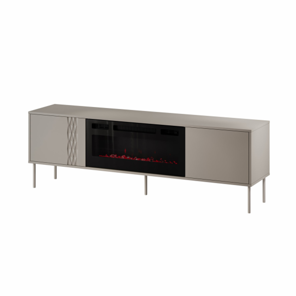 Cama RTV skříň EF + krb černá TRESSE 180x40x54,5 kašmírov...