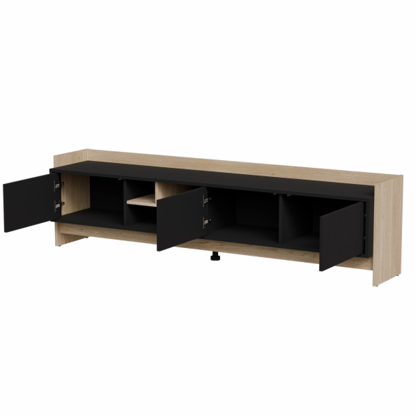 Cama RTV PORTO 3D skříňka 190x38x50 dub/černá
