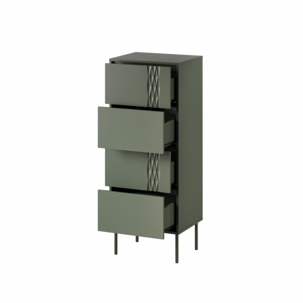 4S TRESSE komoda 50x40x125 matná zelená