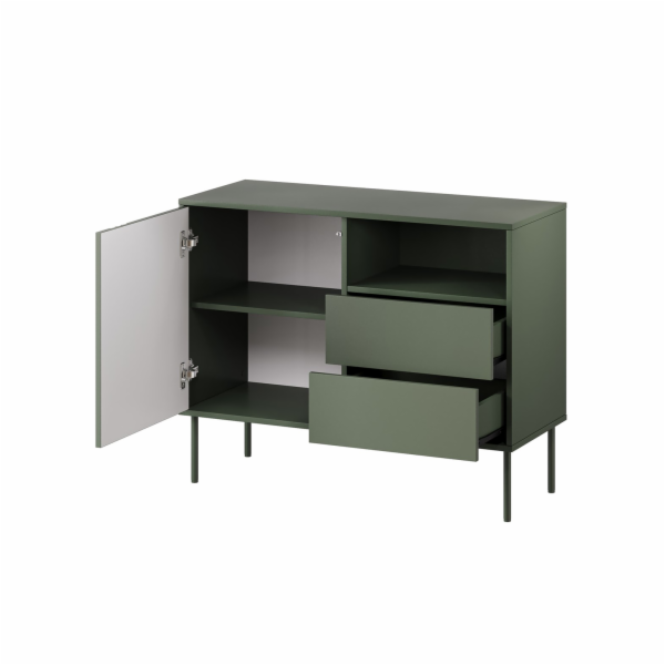 1D2S TRESSE komoda 100x40x75 matná zelená