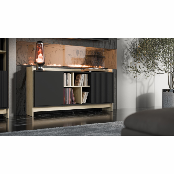Cama Komoda PORTO 2D 150x38x77 dub/černá
