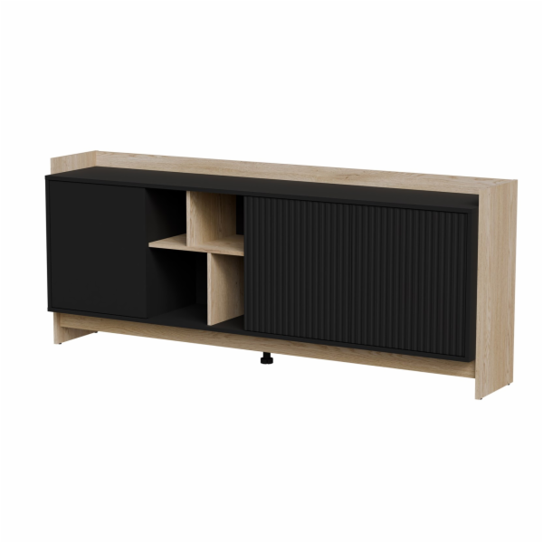 Cama Komoda PORTO 3D 190x38x77 dub/černá