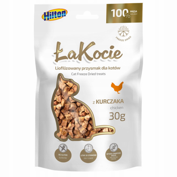HILTON Mrazem sušené kuře - pamlsek pro kočky - 30g