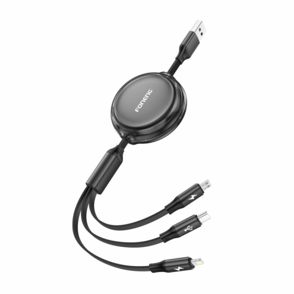 3v1 Foneng X113 1,1m černý kabel