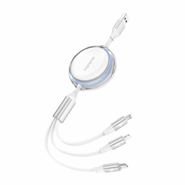Foneng X113 kabel 3 v 1 1,1 m bílý