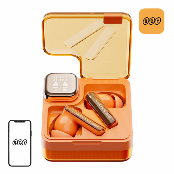 Sluchátka TWS QCY MeloBuds Neo T31 (oranžová)