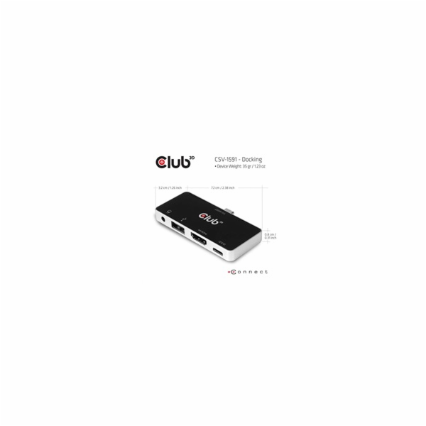 Club3D hub pro mobilní telefony USB Type C 4-in-1 Hub to ...