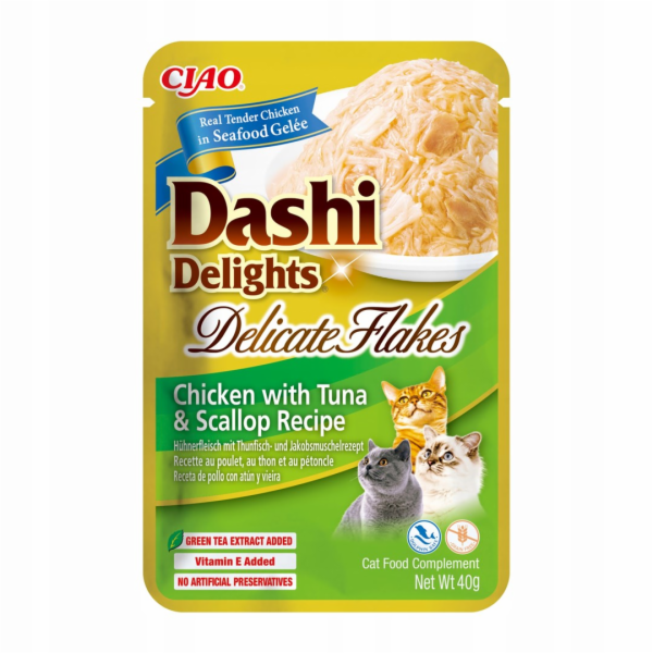 INABA CAT Dashi Delights Delicate Flakes Kuře s Tuňákem a...