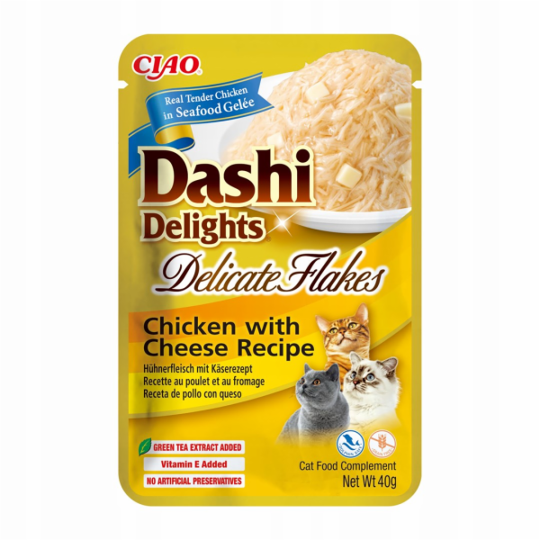 INABA CAT Dashi Delights Jemné Vločky Kuřete s Sýrem - po...